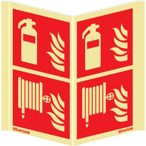 Brannslukker/Brannslange, plogskilt - 15x30 cm.