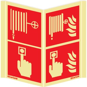 Brannslange/Manuell melder, plogskilt - 15x30 cm.