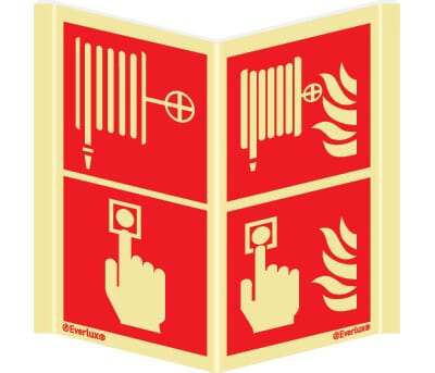 Brannslange/Manuell melder, plogskilt - 15x30 cm.