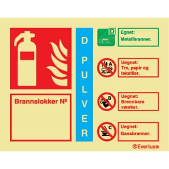 Infoskilt - D-pulver, 15x12 cm.