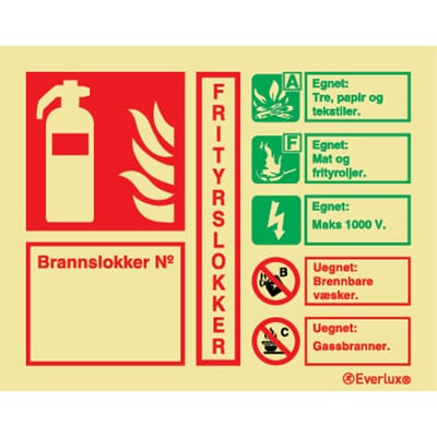 Infoskilt - Frityr, 15x12 cm.