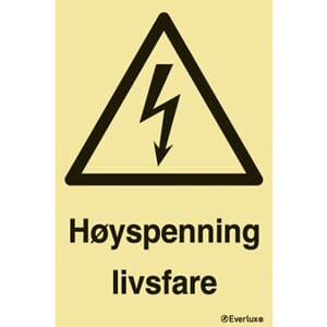 Varselskilt - Høyspenning livsfare