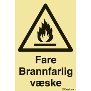 Varselskilt - Fare brannfarlig væske