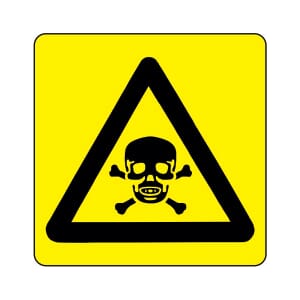 Varselskilt - Giftig, 20x20 cm. pvc