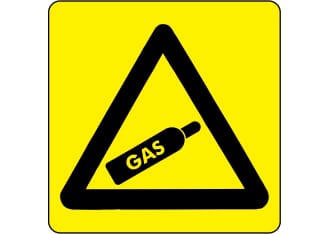 Varselsskilt - Gass under trykk, 20x20 cm., pvc