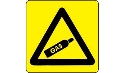 Varselsskilt - Gass under trykk, 20x20 cm., pvc