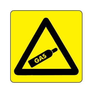 Varselsskilt - Gass under trykk, 20x20 cm., pvc