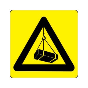 Varselskilt - Hengende last, 20x20 cm. pvc
