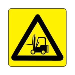 Varselskilt - Industrikjøretøy, 20x20 cm., pvc