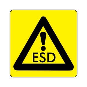 Varselskilt - Nødlukking, 20x20 cm., pvc