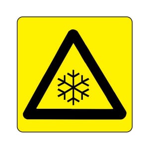 Varselskilt - Lav temperatur, 20x20 cm., pvc