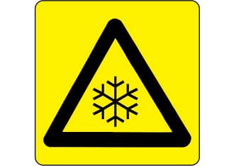 Varselskilt - Lav temperatur, 20x20 cm., pvc