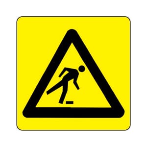 Varselskilt - Hindring, 20x20 cm., pvc