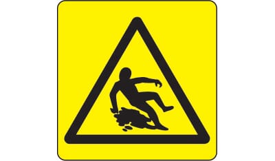 Varselskilt - Glatt gulv, 20x20 cm., pvc