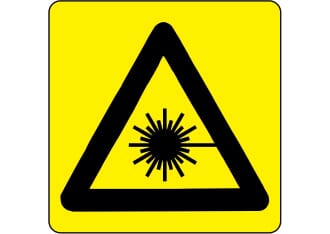 Varselskilt - Laser, 20x20 cm., pvc