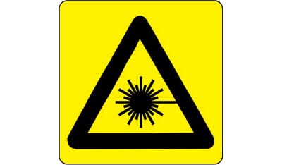 Varselskilt - Laser, 20x20 cm., pvc