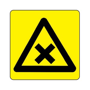 Varselskilt - Skadelig/Irriterende, 20x20 cm. pvc