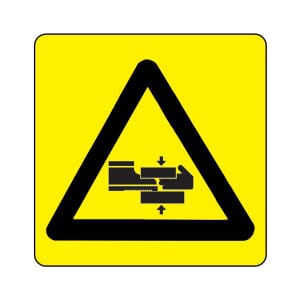 Varselskilt - Klemfare, 20x20 cm. pvc