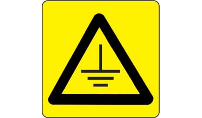 Varselskilt - Jording, 20x20 cm., pvc