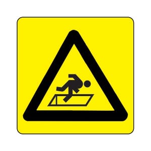 Varselskilt - Åpen sjakt, 20x20 cm. pvc