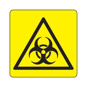 Varselskilt - Biologisk fare, 20x20 cm. pvc