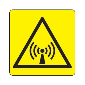 Varselskilt - Ioniserende stråling, 20x20 cm. pvc