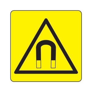 Varselskilt - Magnetfelt, 20x20 cm. pvc