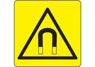 Varselskilt - Magnetfelt, 20x20 cm. pvc