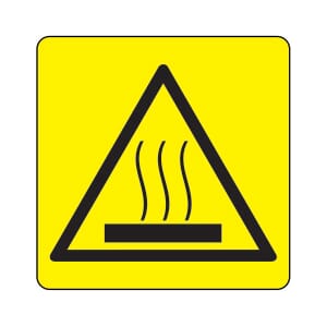 Varselskilt - Varm overflate, 20x20 cm., pvc