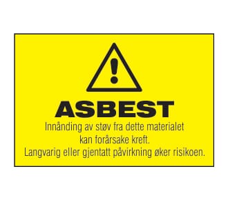 Varselskilt - Asbest, 30x20 cm., pvc