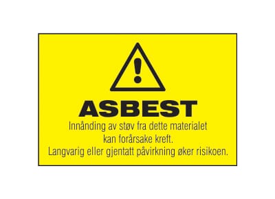 Varselskilt - Asbest, 30x20 cm., pvc