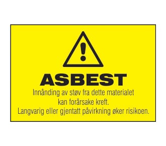 Varselskilt - Asbest, 30x20 cm., pvc