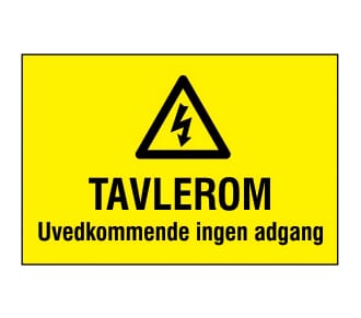 Varselsskilt - Tavlerom, 30x20 cm. pvc