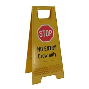 Varselpost Gul - No entry / Crew only