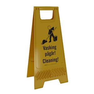 Varselpost Gul - Vasking pågår / Cleaning