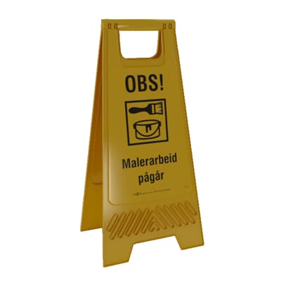 Varselpost Gul - Malerarbeid pågår