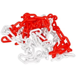 Plastkjetting - Rød/hvit, 6 mm x 25 meter