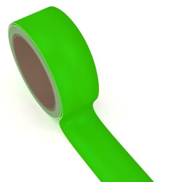Fluoriserende tape - Grønn, 50mm x 10 meter