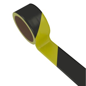 Varseltape gul/sort -  5cm x 33m